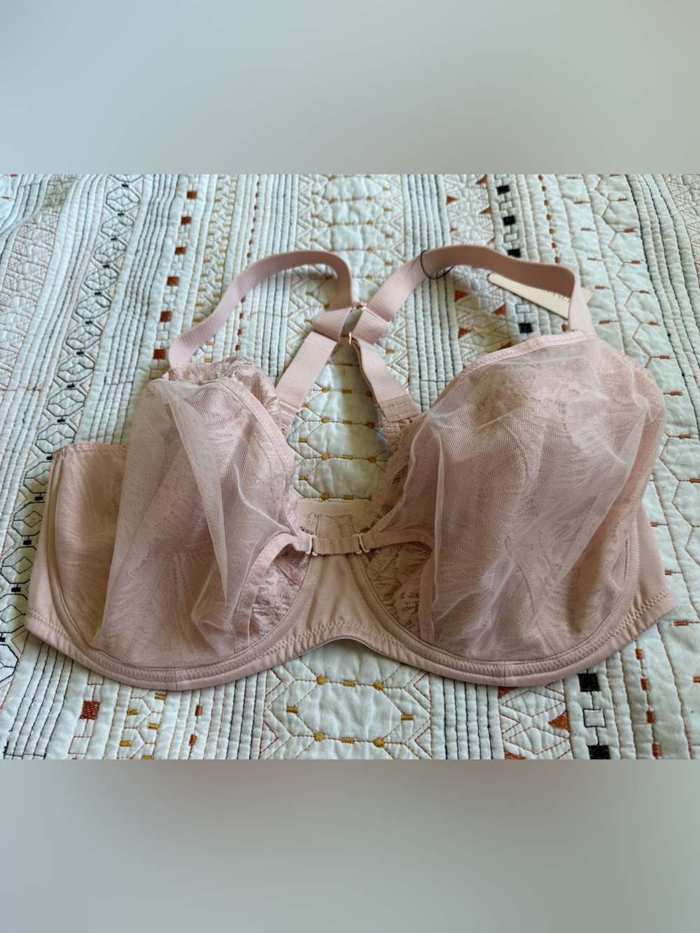 Fay Crossover Minimizer Understance Bra 38J Powder Pink NWT